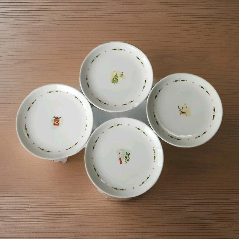 Vintage 2002 Set of‎ 4 Boston Warehouse HAPPY HOLIDAYS 6
